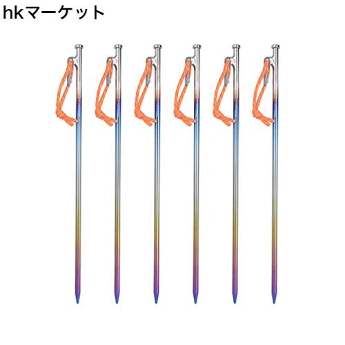 iBasingo チタン合金製 鍛造ペグ 丸型超硬テントステーク 設営用具 山地 草地 硬い地面 収納袋付き 35cm/6本 Ti4016Pの通販は 4,944円