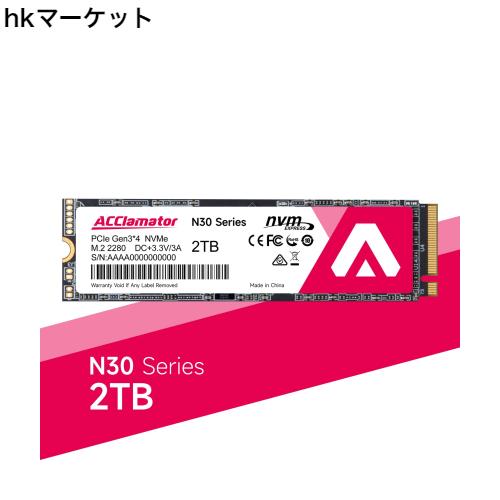 Acclamator SSD 2TB 内蔵 M.2 2280 PCIe3.0×4 NVMe1.3 最大3300MB/秒 