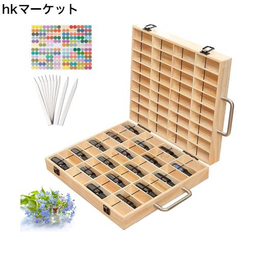 エッセンシャルオイル収納ボックス 72本用 木製エッセンシャルオイルボックス メイクポーチ 精油収納ケース 携帯用 自然ウッド精油収納ボの通販は