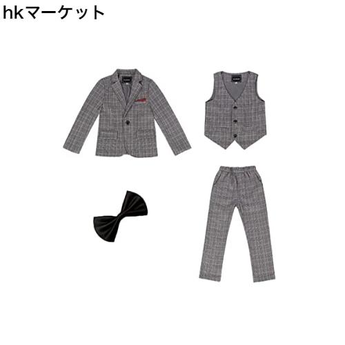 [WEEN CHARM] 男の子 フォーマルスーツ 子供 スーツ ボーイズ チエック柄 キッズ 千鳥柄 4点セット 発表会 七五三 結婚式 かっこいい 入の通販は
