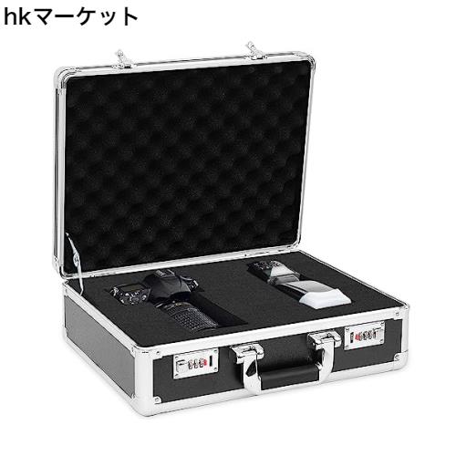 Rxakudedo ジュラルミンケース アルミツールケース ブロッククッション付き ブラック パスワードボックス サイズ 長さ42cmx幅14cmx高い33の通販は 8,433円