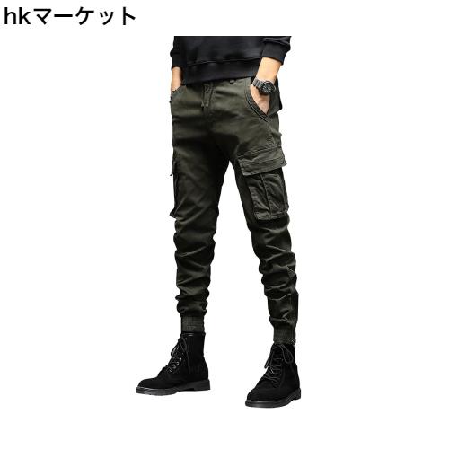 [netero] カーゴパンツ メンズ ミリタリー 無地 綿 タクティカルパンツ スキニー 調整紐 ファッション 夏 春 秋 冬 グリーン BL8063-GREEの通販は 4,823円