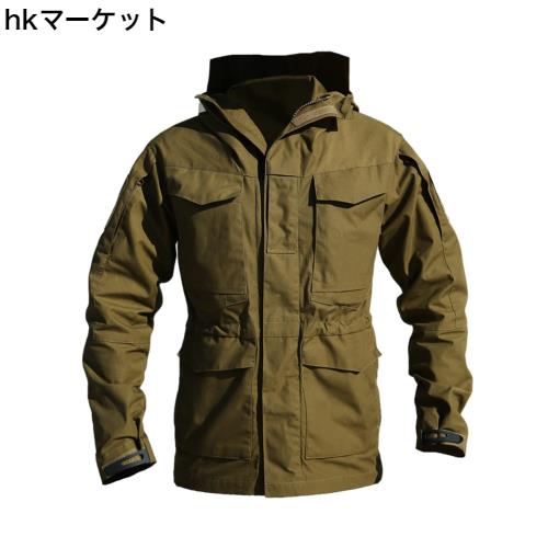 [eleitchtee] [LHT]アウトドアジャケット メンズ 多機能 フード付き タクティカル マウンテンパーカー M65 ポケットいっぱい M-2XL 55-11