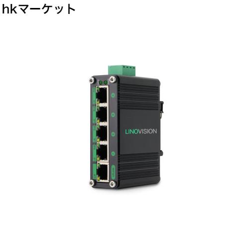 LINOVISION産業用5ポート ギガビット ソーラーPOEスイッチ | DC12V-48V入力、DC48V出力の内蔵電圧ブースター | 4 x IEEE802.3af/at 30W P