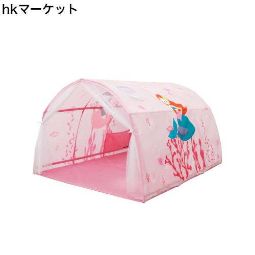 QIRUNベッドテント キッズテント 子供テント 折りたたみ式 遊びテント 睡眠テント プレイハウス キッズプレイテント 防蚊帳付き プライバの通販は
