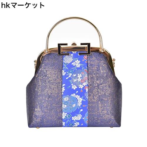 [旗聚堂] 和装 がま口 大きめ ショルダー トート がまぐち スクエア ハンド バッグ レディース 斜めがけ 2way 軽量 西陣織 桜 花柄 パー