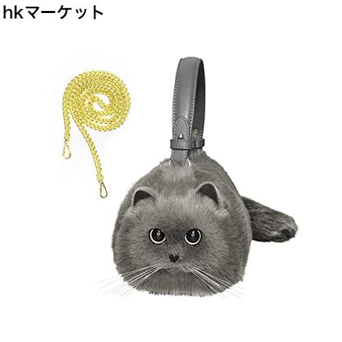 [ＨＵＩＪＵＦＵ] 猫型カバンポーチトートバッグ 猫好きプレゼント母の日 猫 ギフトねこ誕生日プレゼント 女性(大きい青い猫)