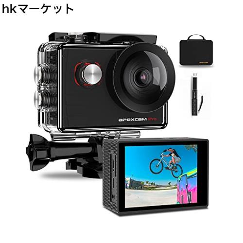 Apexcam M90 proアクションカメラ 4K 自撮り棒付き 外部マイク