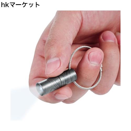 KeyUnity KF00 ミニ懐中電灯 キーホルダーライト EDC懐中電灯 超小型LED 携帯 防水 チタン合金製 miniサイズ 超軽量10g 3個のボタン型電の通販は