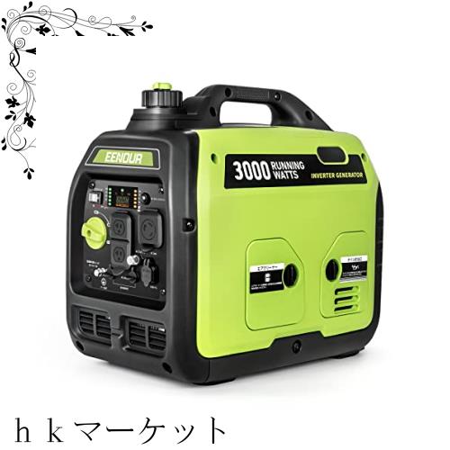 EENOUR インバーター発電機 DK3000iS 定格出力3.0kVA 防災製品等推奨品 正弦波 防音型 高出力 軽量 静音 家庭用 ガソリン発電機 ポータブ