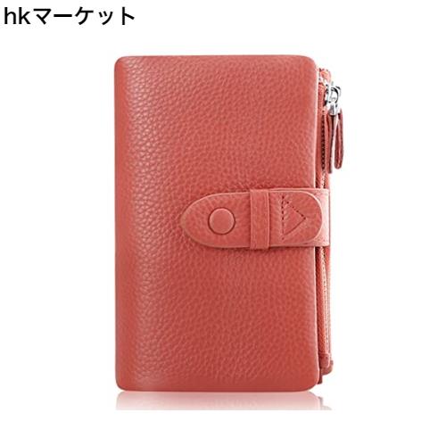 [F.ZH] 二つ折り財布 レディース？短財布 本革製 小銭入れ付 18カード入れ お札入れ 大容量 小型 軽量 多機能 ダブルボタン ダブルファス