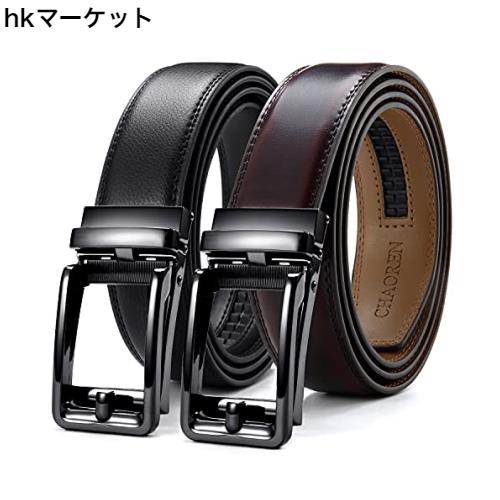[CHAOREN] 二本セット ベルトメンズビジネス紳士ベルトスーツベルト ビジネス、スーツに似合う男性ベルト クリックベルトオートロック 無の通販は 4,823円