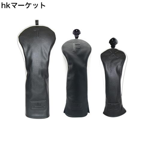 CRAFTSMAN（クラフトマン）ゴルフウッドカバー ヘッドカバー 3個セット（1fx） ゴルフティー6個 ドライバー用・フェアウェイウッド用・ユ