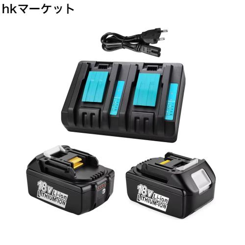 Powilling 互換マキタ 18v バッテリー+DC18RC充電器セット マキタバッテリー18V 6000mAh マキタDC18RD充電器 マキタBL1860Bバッテリー マの通販は
