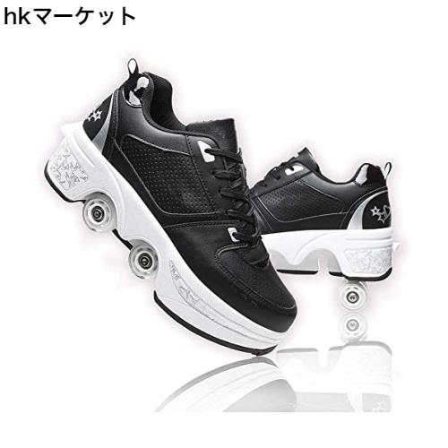 ローラースケートメンズシューズスケートシューズ2-in-1パーカーシューズ/デュアルローラースケートシューズ、多機能4輪デュアルパーパスの通販は 8,893円