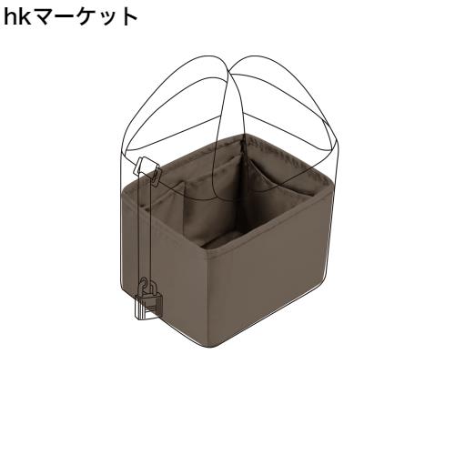 DGAZ バッグインナーバッグ インナーバッグ 高級シルク サテン トートバッグ用 picotin18/22Bags（エトープ、PC18）