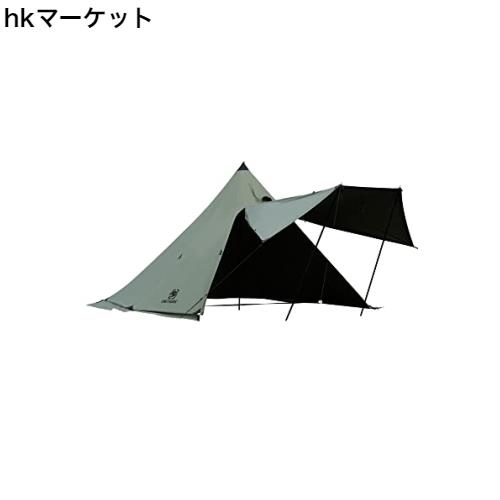 OneTigris Northgaze ポリコットンTC ワンポールテント 遮光 通気 1本メインポール付き 簡単設営 ポジショニングロープあり 2〜4人用 キ