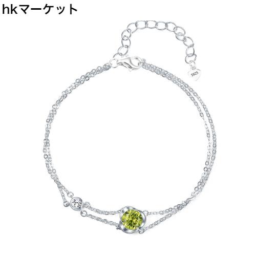 KIMIEVOL 母の日 プレゼント ブレスレット レディース 天然石 ペリドット 8月 誕生石 薔薇 花 シルバー アクセサリー 純銀 ホワイトデー の通販は 7,260円