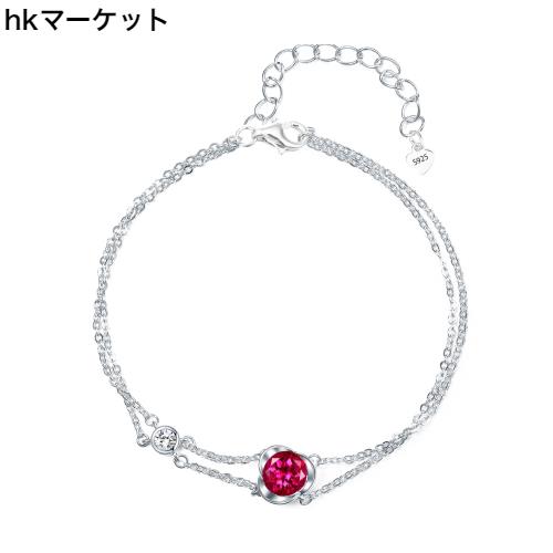 KIMIEVOL ブレスレット レディース ルビー 7月 誕生石 薔薇 花 シルバー アクセサリー 純銀 ホワイトデー 誕生日 母 妻 彼女 へ クリスマの通販は 5,953円