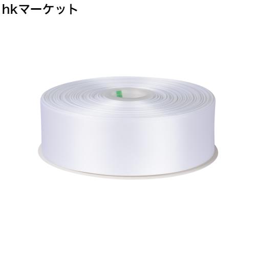 Fondersy シルキー 両面サテンリボン 横長50mm 縦長91M 花束 ギフト ラッピング #ホワイトの通販は