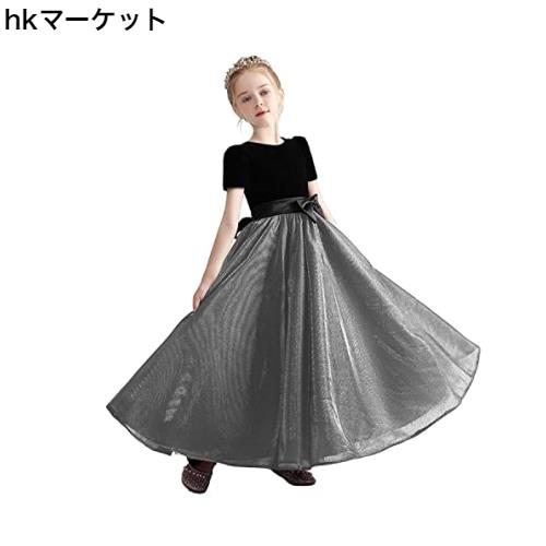 [LIANFOR] 子供ドレス 子どもドレス ジュニア ドレス ピアノ発表会 中学生 高校生 大きい サイズ 演奏会 ワンピース 袖付き 半袖 豪華 パ