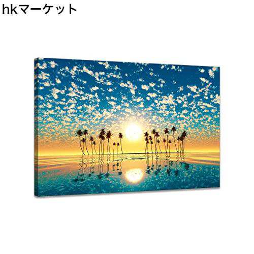 海絵 アートパネル 海 椰 自然風景 日光 絵画 太陽 風景画