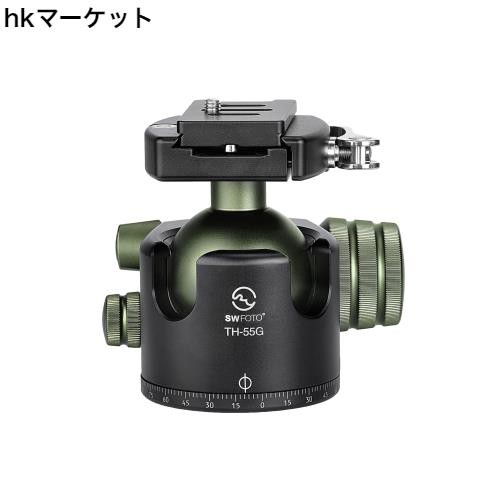 SWFOTO 55mm大型自由雲台レバー アルカスイス互換 耐荷重35 kgアーミーグリーンの通販は
