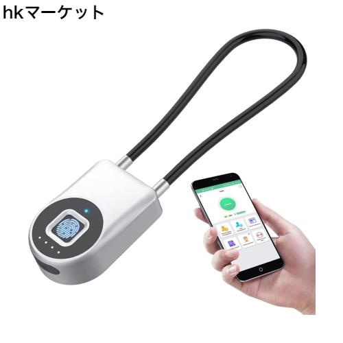 南京錠 ワイヤーロック 指紋認証 APP解錠 22cm ロッカーポスト 鍵 盗難防止 ケーブルロック 旅行用、荷物、スーツケース、バックパック、の通販は