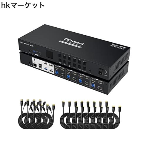 TESmart USB3.0 KVMスイッチ HDMI 4入力3出力 4ポート KVM HMDI 切替器 3モニター4パソコン EDID機能 4K@60Hz HDMI 切り替え器 マイクとの通販は 115,239円