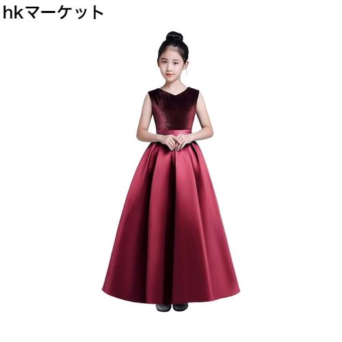 [Ｋａｙｉｙａｓｕ] 子供 ロング ドレス ピアノ 発表会 Vネック サテン ワンピース 女の子 フォーマル 結婚式 ノースリーブ エレガント の通販は 6,821円