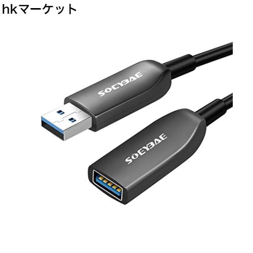 USB 延長ケーブル 15M, SOEYBAE USB 3.0 光ファイバー ケーブル 5Gbps高速データ転送 USB3.0 延長ケーブル aオス-aメス USBケーブル 延長の通販は