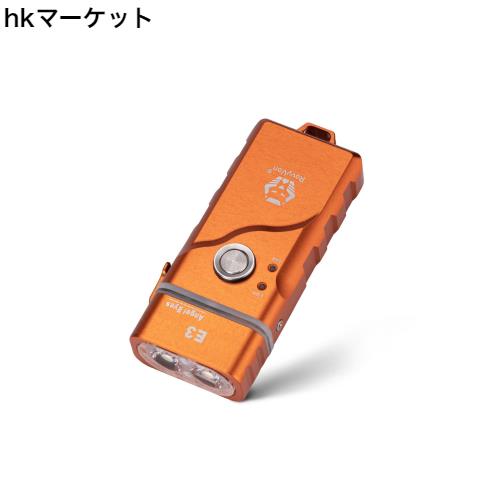 RovyVon E3 オレンジ EDC 懐中電灯 高ルーメン USB C 充電式 AAA 懐中電灯 デュアルパワー 500 ルーメン ウォームホワイト 超高輝度 ミニ