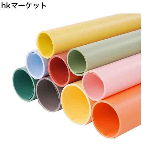 Meking 撮影用 PVC 背景紙 100cm x 150cm バックペーパー グレー/グリーン/イエロー/オレンジ/ライトブルー/レッド/ベビーピンク/クリー