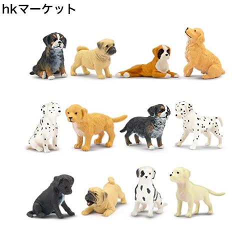 TOYMANY 12PCSミニ犬フィギュア ミニ動物フィギュア 動物