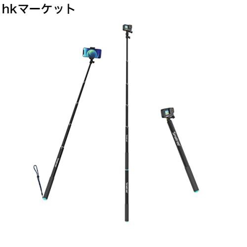 Smatree 自撮り棒 長い220CM 伸縮式5段階 43-220CM アルミ 軽量 フロートストラップ付き スマホ,Gopro, Akaso,Surfola,Apexcam,DJI等アクの通販は