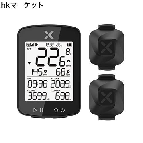 XOSS GPS サイクルコンピュータ スピード ケイデンスセンサーセット ワイヤレス Bluetooth ANT+対応（G+2，Vortex 2pcs）