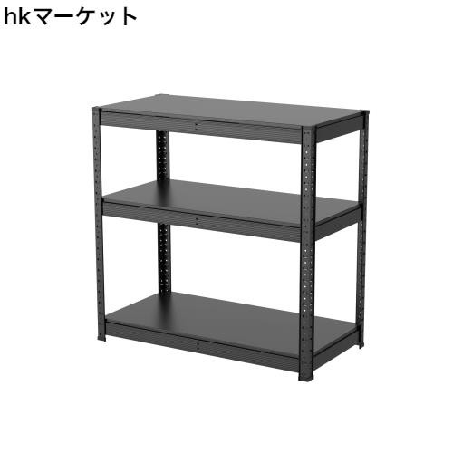 Umimileラック スチールラック 幅80cm 3段 メタルラック 耐荷重120kg/段 (幅80×奥行40×高さ80cm, ブラック)その他収納家具