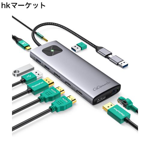 GiGimundo LK10 10-in-1 Type-C ドッキングステーション MacBook Air M1 M2対応 Displaylink対応 デュアル4 K 60 Hz出力 3xUSB3.2 Gen2 1の通販は