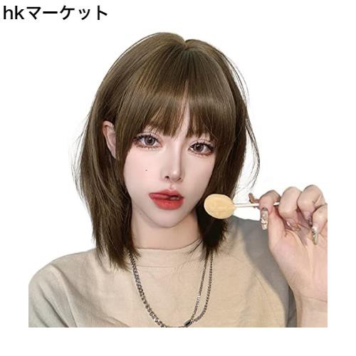 BARSDAR ウィッグ ショートボブ セミロング レディース かつら Bob Wig 自然 小顔効果 フルウィッグ クールブラウンの通販は ...