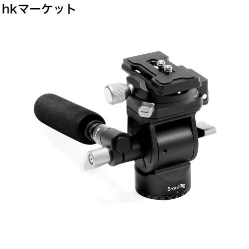 SmallRig ビデオ雲台 伸縮式ハンドルと切り替え可能 QR プレートが付き 垂直/水平撮影用 三脚パン チルト フルイド ヘッド アルカ用 最大