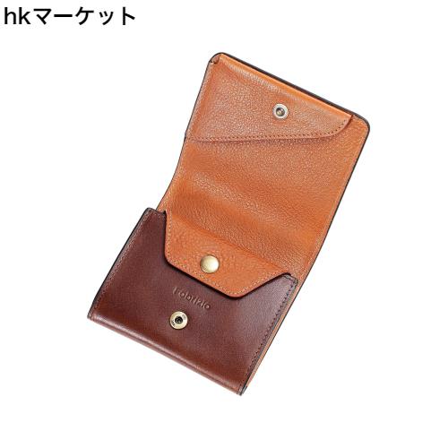 [ファブリツィオ] 財布 メンズ レディース 2つ折り 小銭入れ ミニ財布 小さい 薄い コンパクト 柔らかい 使いやすい イタリアン レザー