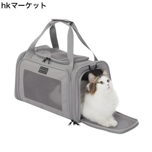 PETSFIT ペットキャリー 折りたたみ 猫 キャリー バッグ 犬 中・大型猫用・小型犬・うさぎ用 臭気がない 車載/ドライブ/キャンピング/旅