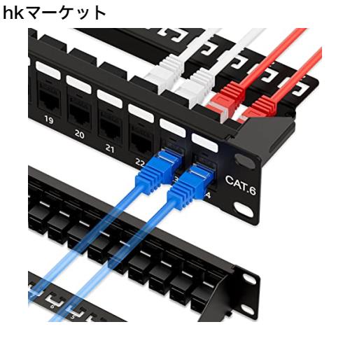 Iwillink 24ポート RJ45 パッチパネル 1U スルーカプラー Cat6ネットワークパッチパネル UTP 19インチ 取り外し可能なケーブルサポートバの通販は 7,478円