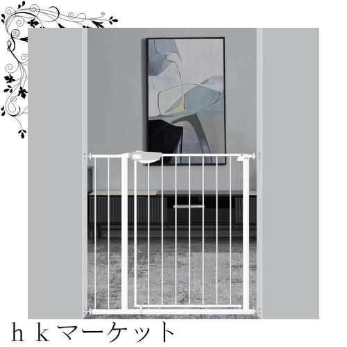 Seogva ベビーゲート 拡張フレーム付き バリアフリー ゲート 高さ78cm 三重ロック 赤ちゃんゲート ブラック ホワイト ブラウン 突っ張りの通販は