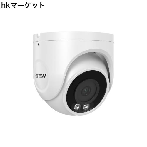 【人体検知・発光威嚇】H.View 防犯カメラ ドーム型 有線 屋外 室内用 PoEカメラ 500万画素 PoE有線接続 5MP 監視カメラ 2.8mmレンズ ONV