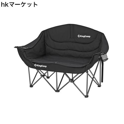 KingCamp アウトドアチェア 二人掛け 折りたたみ式 耐荷重200KG ソファチェア カップルチェア 二人用 収納袋付き 釣り 運動会 ガーデン