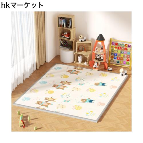 GruFini プレイマット 赤ちゃん 折りたたみ 180×155×1cm 厚手 安全検査済み ベビーマット 防水 防音 ベビープレイマット 滑り止め おしの通販は