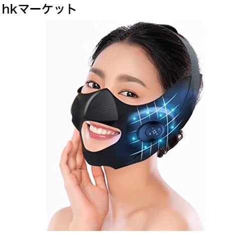 美顔器 EMS フェイスベルト サウナマスク V顔 自宅エステ USB充電式 男女共有 高弾性 リモコン付き (強化版black)の通販は 12,070円