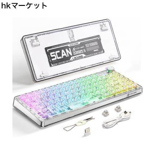 MAMBASNAKE K75メカニカルキーボードガラス軸ホットスワップメBluetooth /2.4G/USB-C接続3モード GSKET構造スペースバー バックライト付の通販は 8,012円