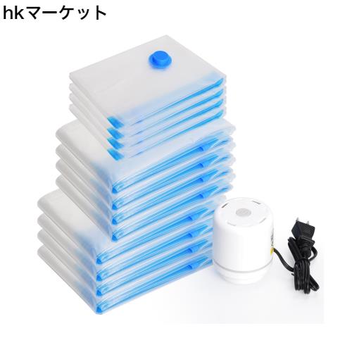 圧縮袋 あっしゅく袋 衣類圧縮袋 布団圧縮袋 12枚入 ふとん圧縮 真空パック 収納袋 小物収納 電動ポンプ付属 省スペース 防塵防湿 防虫防の通販は 4,914円